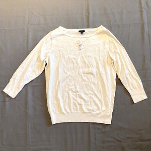 Ann Taylor Cream Sweater with Dot Detail